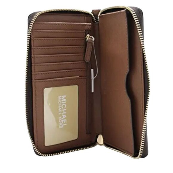 MICHAEL KORS JET SET TRAVEL WALLET IN BROWN - Picture 8 of 8